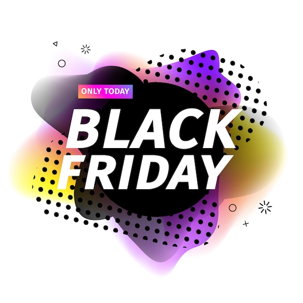 Black friday sale banner. Geometric abstract style for discount offer.