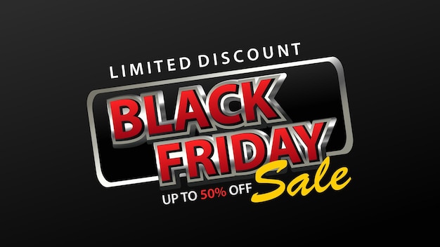 Black Friday Sale banner Modern design with typography