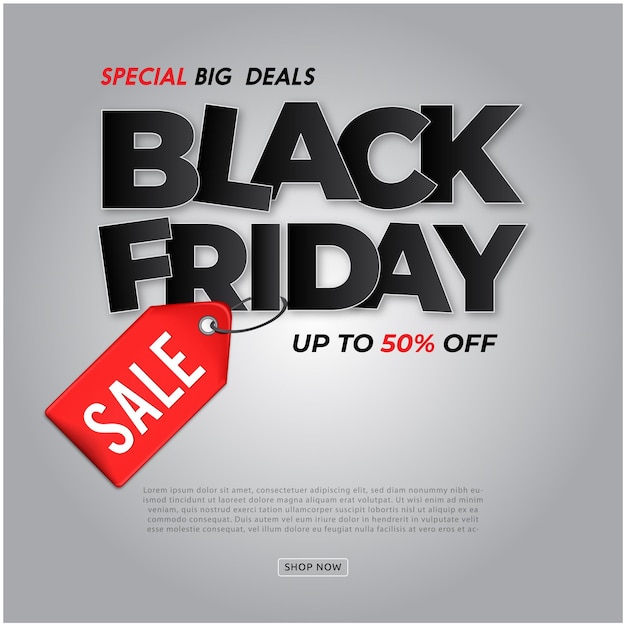 Black Friday Sale banner Modern minimal design with black and white typography