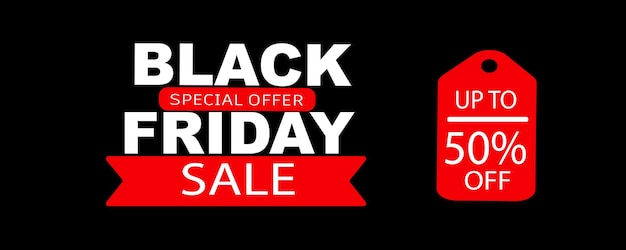 Black friday sale banner ontwerp sjabloon korting tag