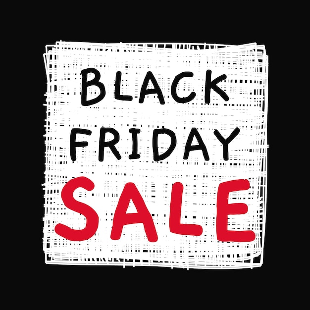 Black Friday Sale-banner op gekrabbelde rechthoek