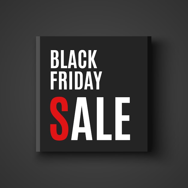 Black friday sale banner. Package.  illustration.