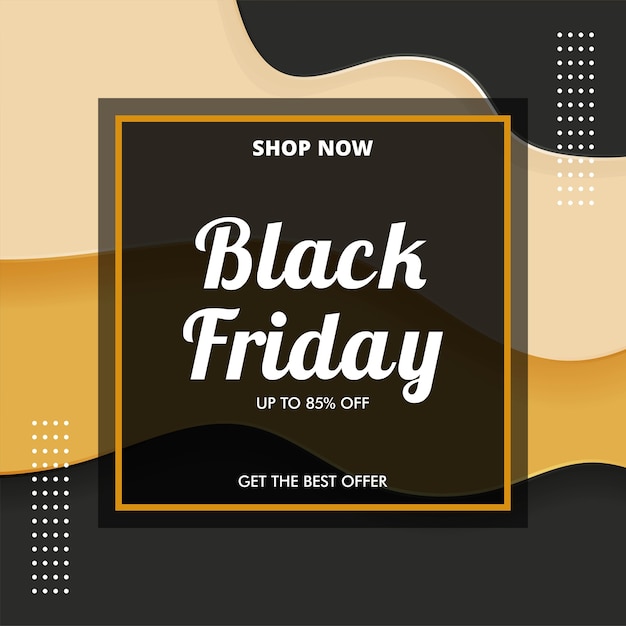 Black friday sale banner in paper cut design