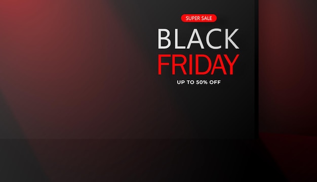 Vector black friday sale banner poster logo on dark background