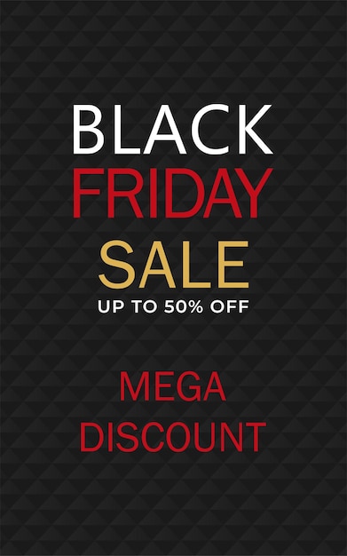 Black friday sale banner poster logo op donkere achtergrond