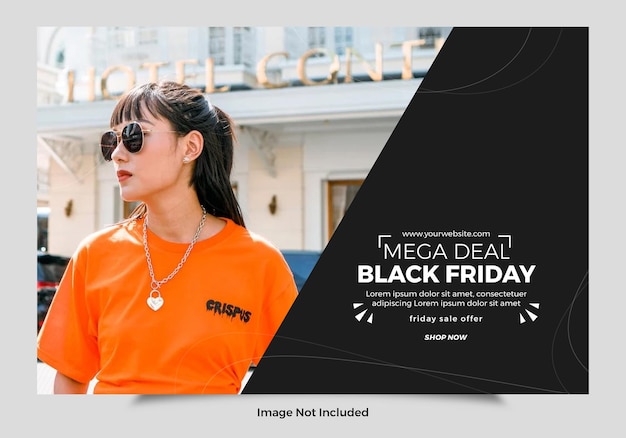 black friday sale banner premium template vector