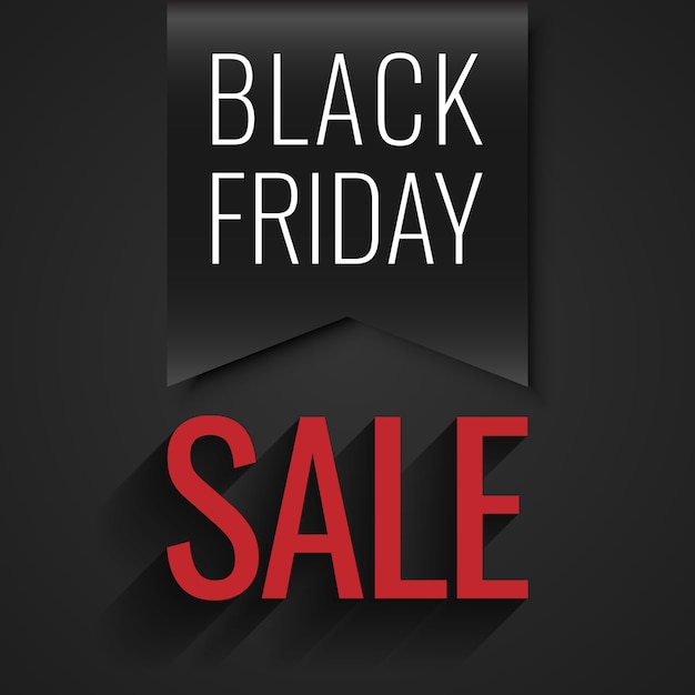 Black Friday Sale Banner Ribbon on Black Background