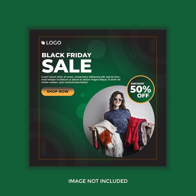 Black Friday Sale Banner social media post design template