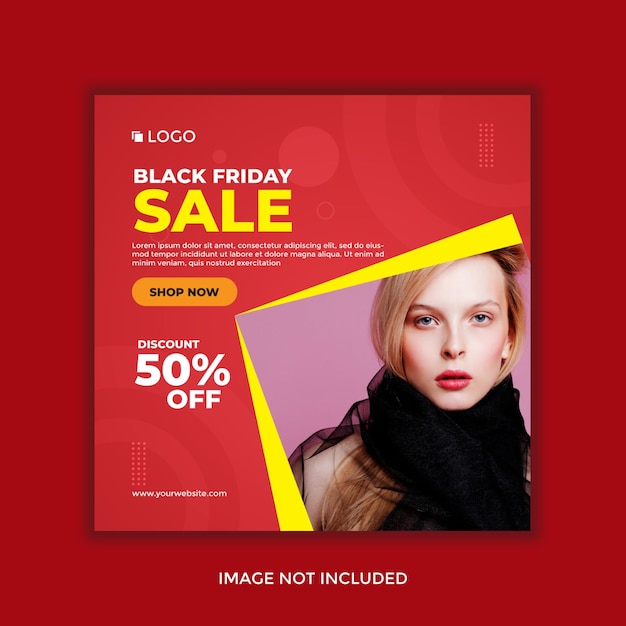 Black friday sale banner social media post design template