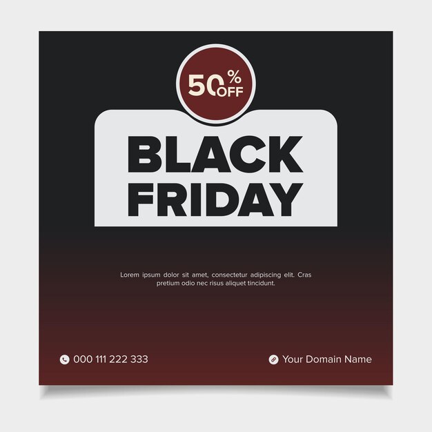 Vettore banner di vendita del black friday per i social media