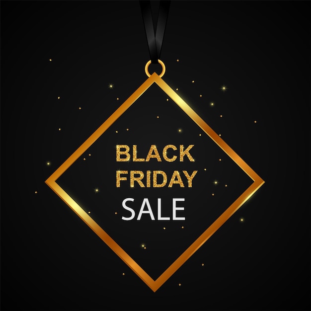 Modello di banner di vendita del black friday combinazione di nero e oro