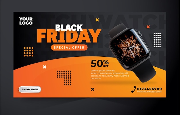 Black friday sale banner template design