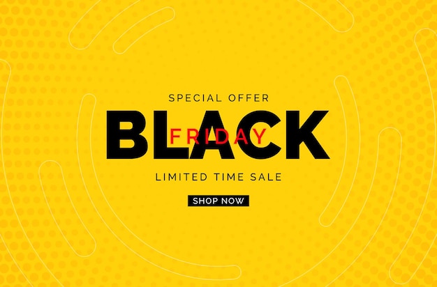 Black Friday Sale Banner Template. Vector Illustration