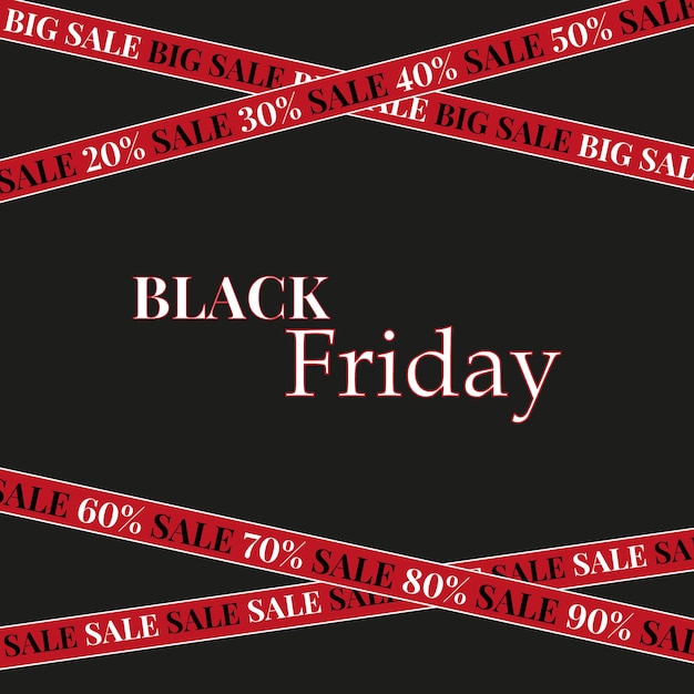 Modello di banner di vendita del black friday con sconti