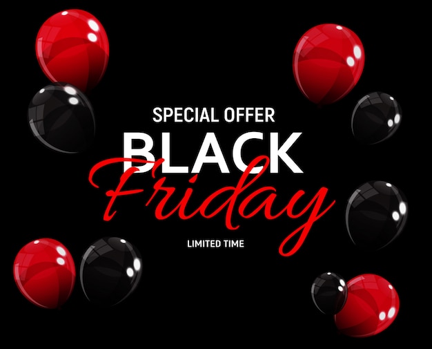 Modello di banner di vendita di black friday