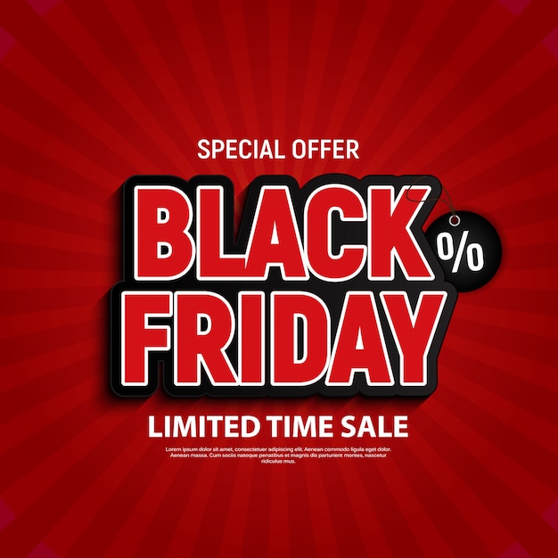 Vector black friday sale banner template.