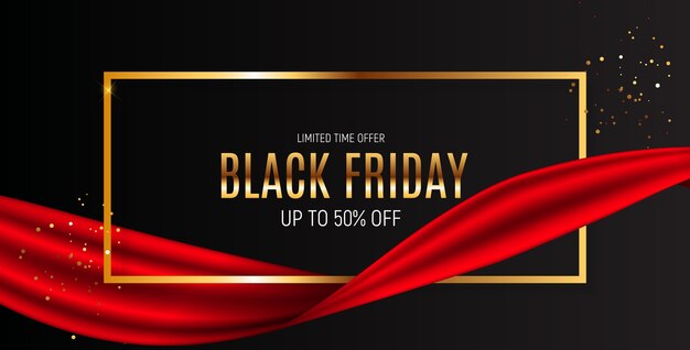 Modello di banner di vendita del black friday.