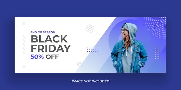 Vettore modello di banner di vendita del black friday