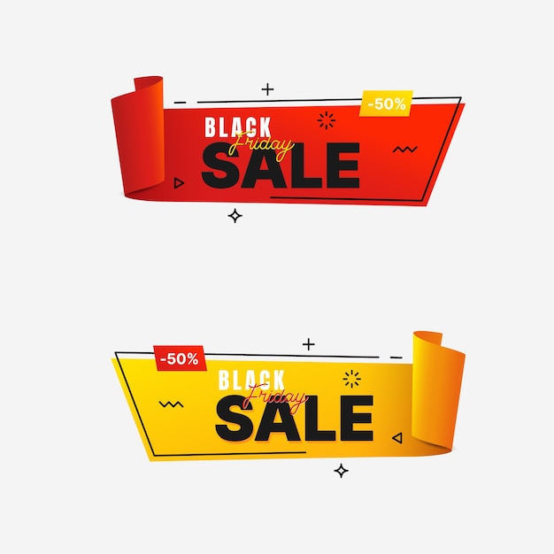 Black friday sale banner in trendy geometric style