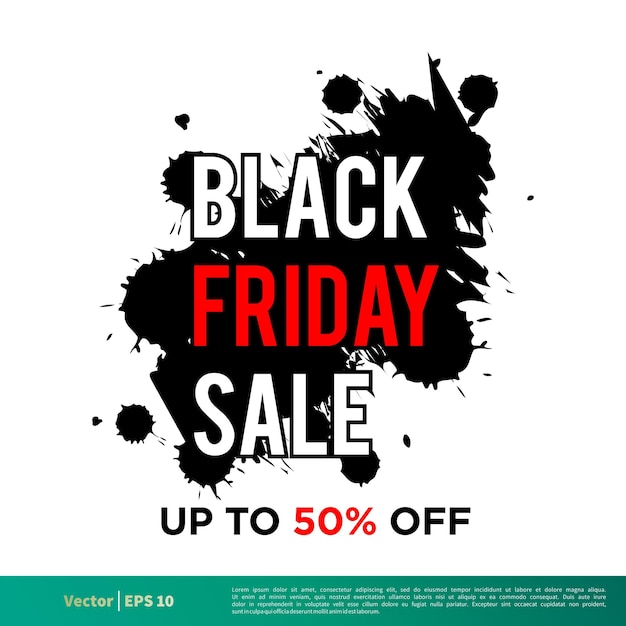 Black Friday Sale Banner Vector Template 50 Off