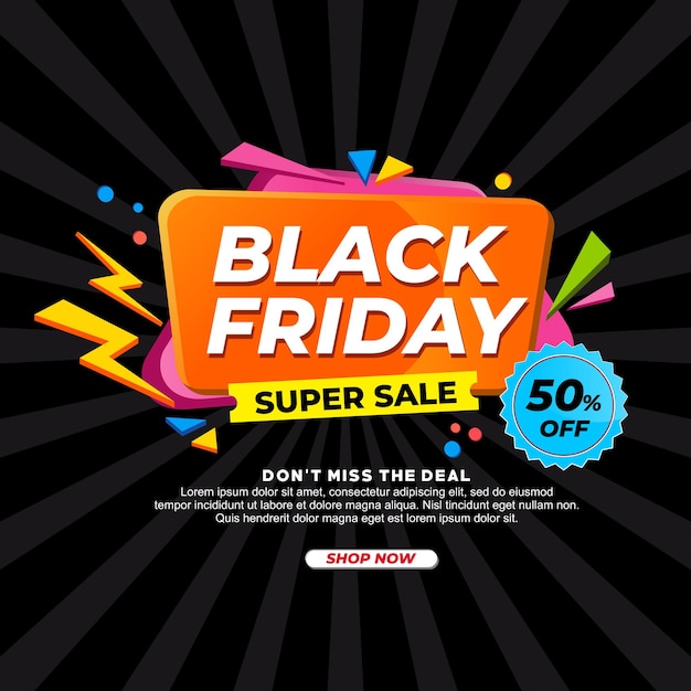 Black friday sale banner vector