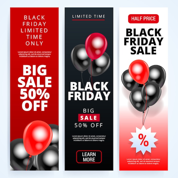 Black friday sale banner verticaal formaat voor websites