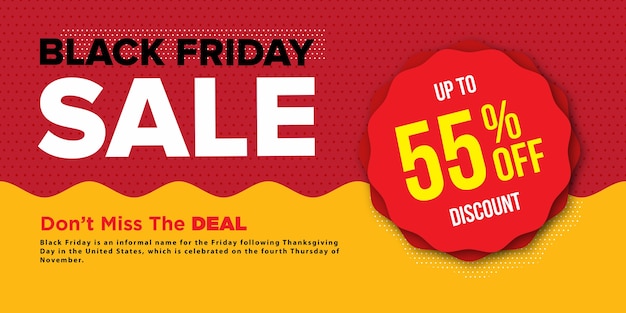 Black Friday Sale Banner waving design template