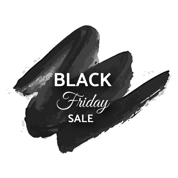 Black friday sale banner. white text on dark grunge brush stroke. vector illustration