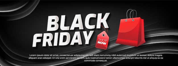 Vector black friday sale banner with abstract light