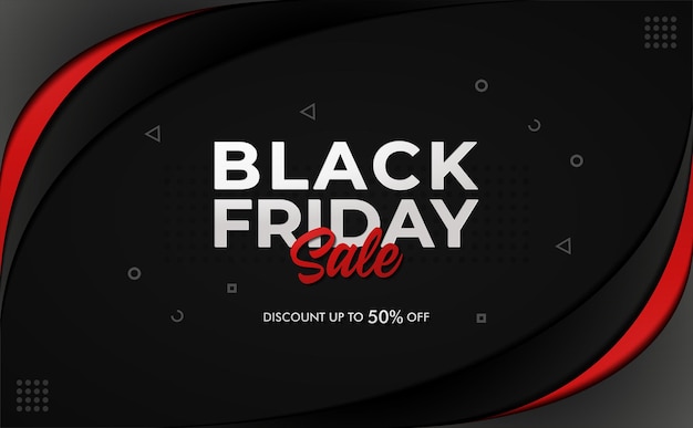 Black friday sale banner with black background