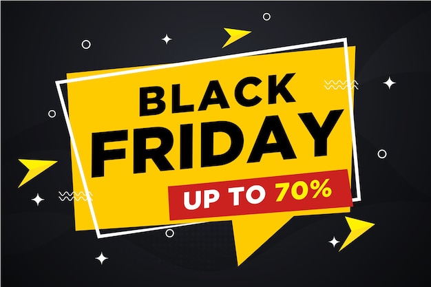 Black friday sale banner with discount details  