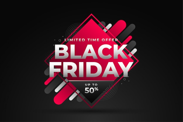 Vector black friday sale banner with discount details