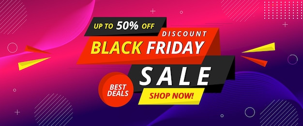 Black friday sale banner with discount offer