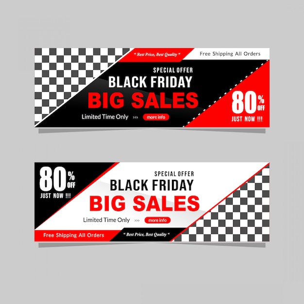 Vettore banner di vendita del black friday con sconto