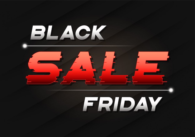 Black friday sale banner  with a glitch sled text.