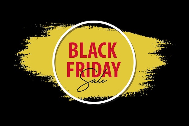 Black friday sale banner with paint ink brush stroke