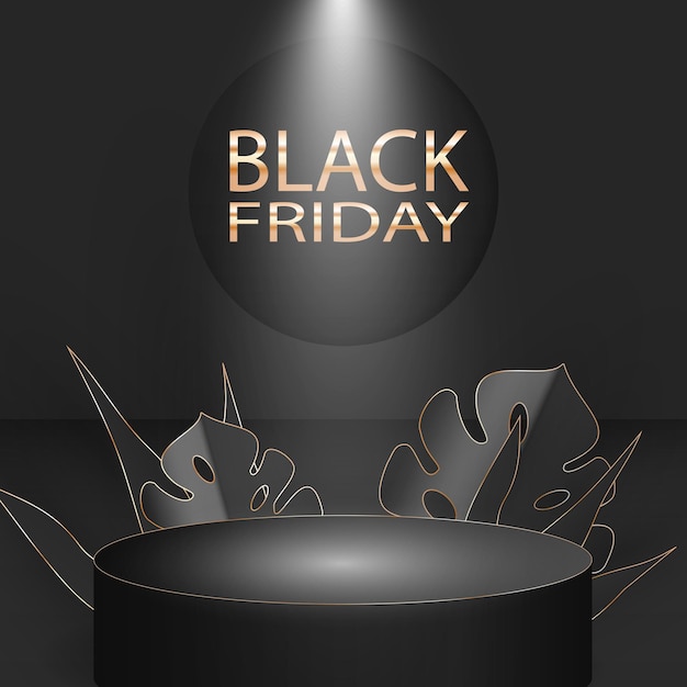 Banner di vendita del black friday con podio