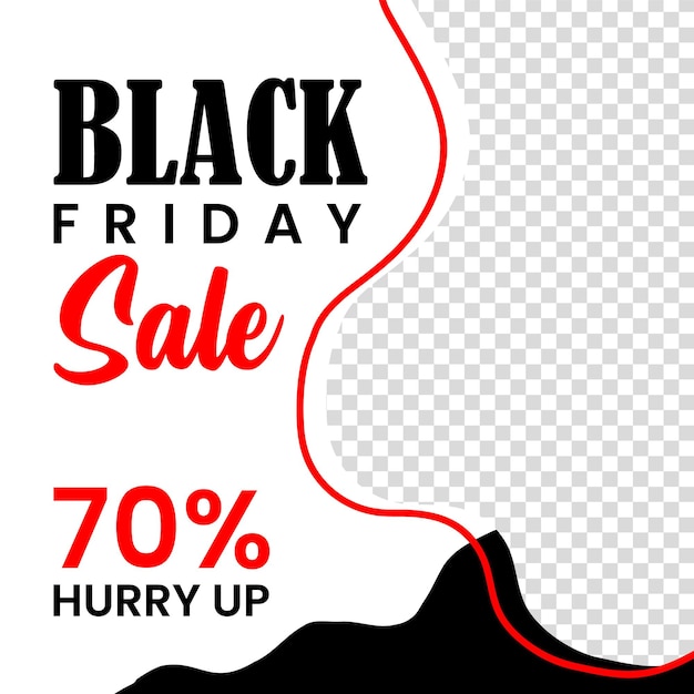 A black friday sale banner with a red stripe.