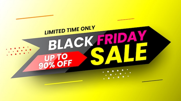 Black friday sale banner with stripes and dots