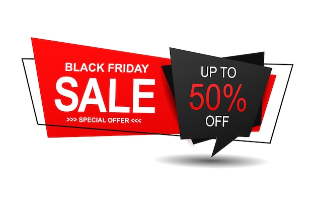 Black Friday sale banner with trendy flat geometry.