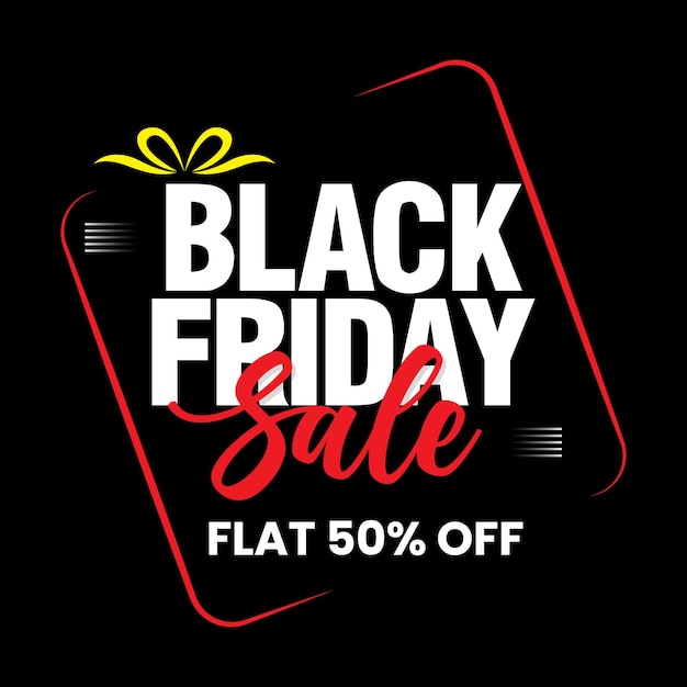 Vector black friday sale banner with white brush stroke abstract