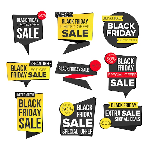 Vettore banner di vendita del black friday