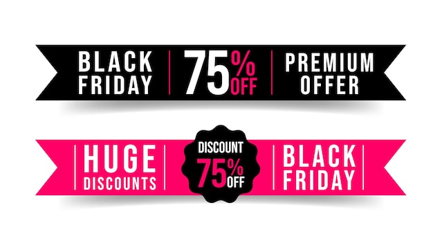 Black Friday Sale-banners Premium-aanbieding voor winkelstripkortingssjabloon