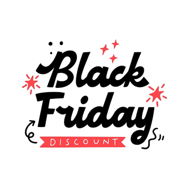 Black friday sale banners set Vector hand lettering on labels super sale great discounts special