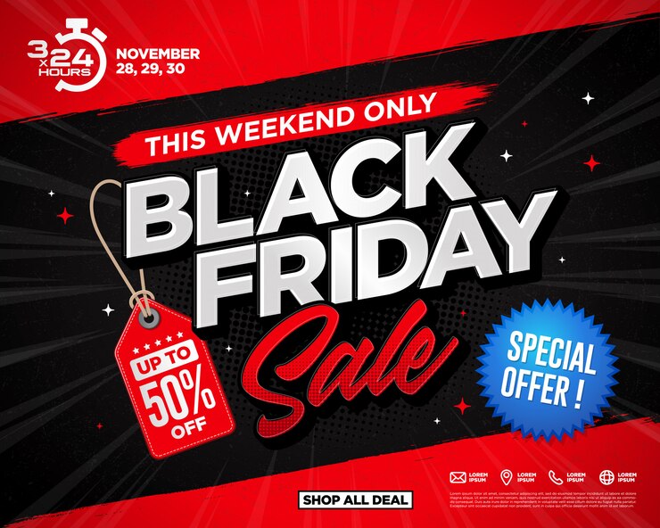 Vector black friday sale banners template design