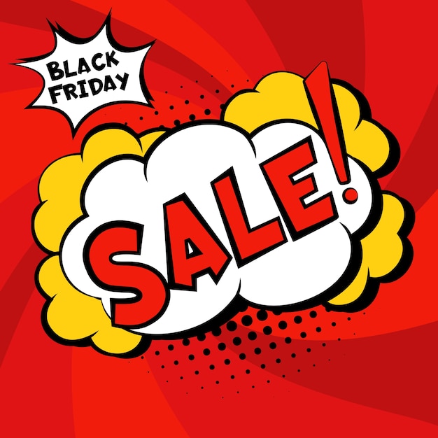 Black Friday sale Comic style banner template