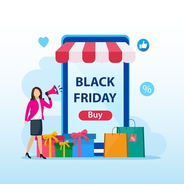 Black friday sale conceptual design illustration vector