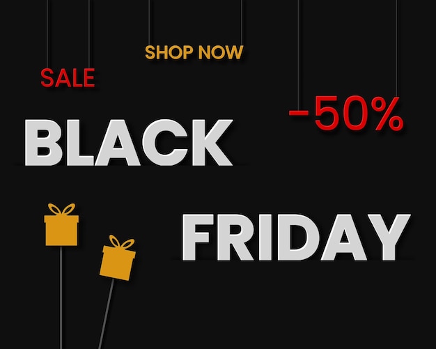 Black Friday Sale day vector illstration in paper cut style