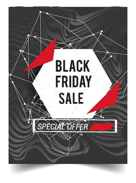 Modello di progettazione di vendita di black friday con design moderno e semplice.