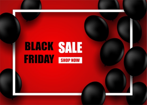 Black Friday Sale . Design with  black balloons 